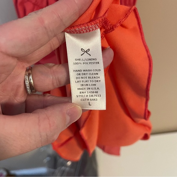 Everly Coral Sundress Flutter Sleeve Scoop Neck Dress - Picture 4 of 6